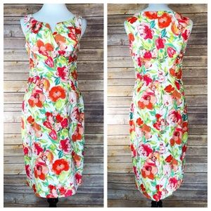 Adrianna Papell Bright Floral Poppy Sheath Dress